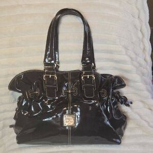 Dooney & Bourke Black Patent Leather Shoulder Bag